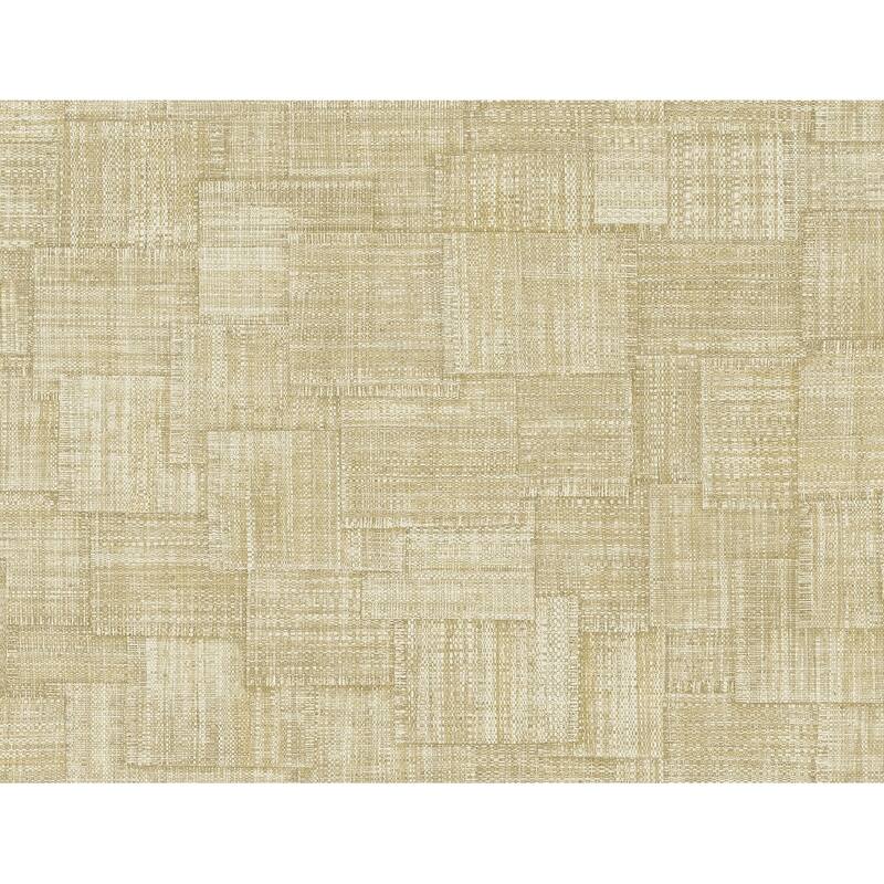Seabrook Designs Woven Blocks Embossed Vinyl Unpasted Wallpaper - 27 in W x 27 ft. L - Parchment