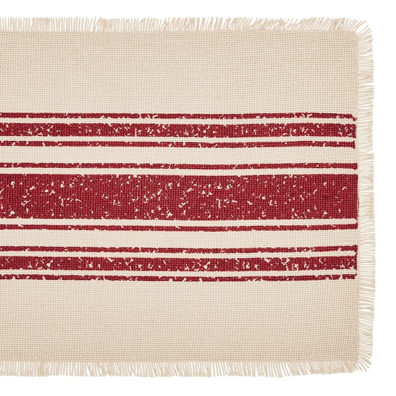 Vintage Burlap Stripe Runner