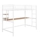 preview thumbnail 5 of 26, Modern Style Twin Metal Loft Bed with Desk, Shelve, 4-step Ladder and Guardrail, Creative Structure & Good Stability, White