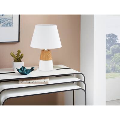 Eglo Sorita Table Lamp with Wood Effect and White Finish