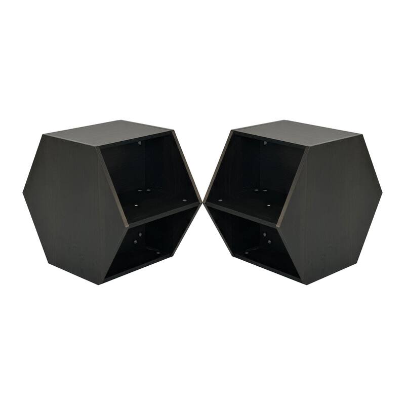 2-Piece Hexagonal Coffee Table Lamp Table End Table Corner Table