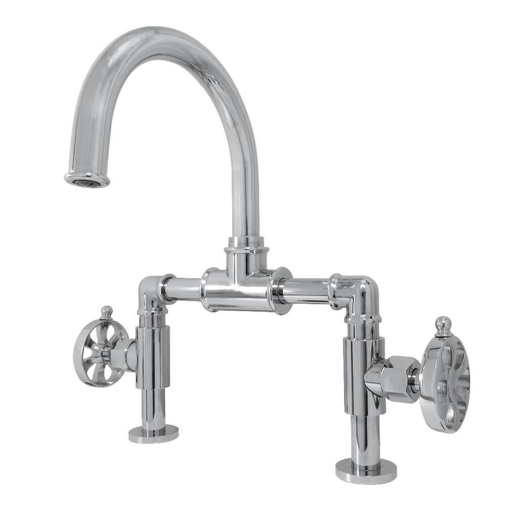 Kingston Brass Belknap 1.2 GPM Deck Mounted Bridge Bathroom Faucet