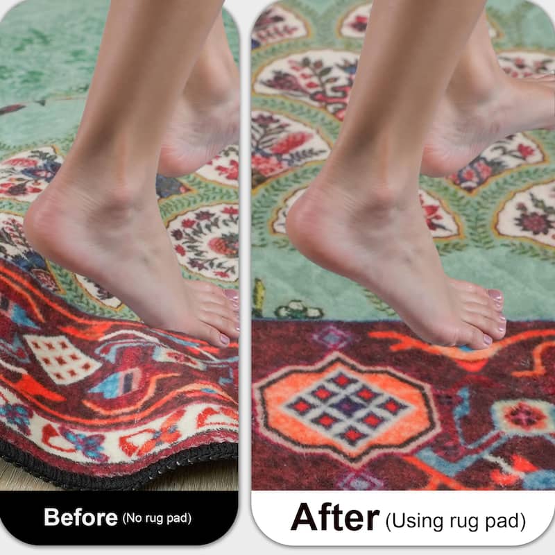 Non-Slip Gripper Mat Floor Protector Indoor Area Rug Pad - Beige