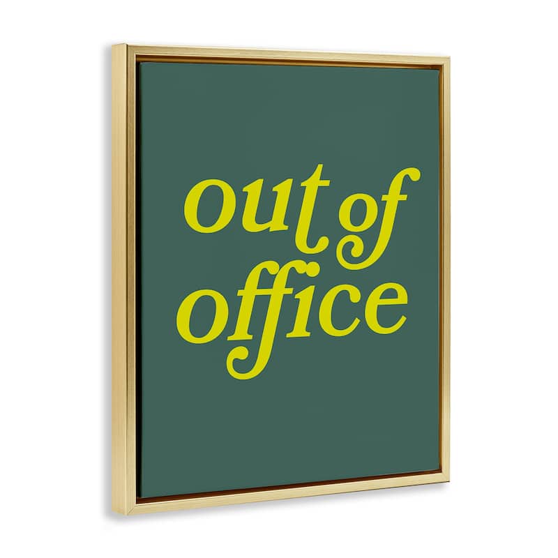 Stupell Minimal Out Of Office Framed Floater Canvas Wall Art Design By Victoria Barnes