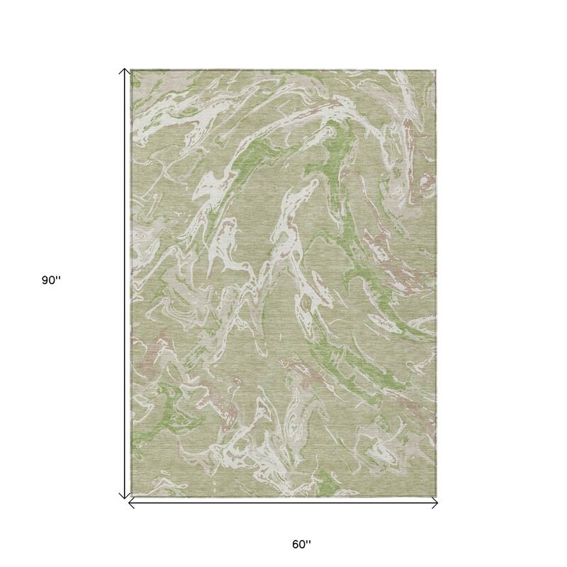 HomeRoots Abstract Transitional Rectangle Outdoor Rug