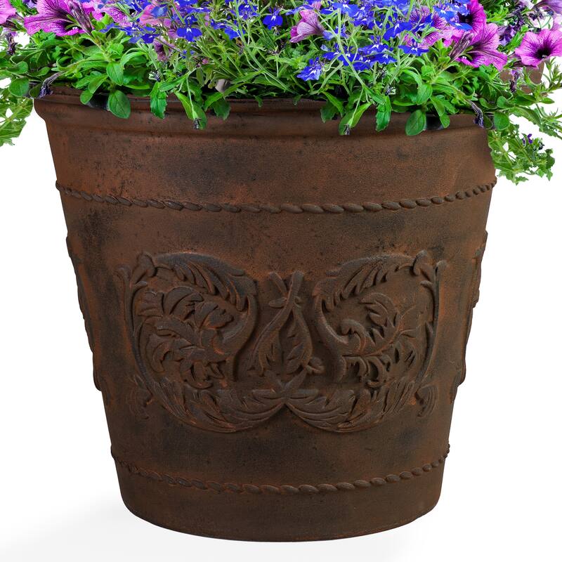 Arabella Outdoor Flower Pot Planter - Beige - 20-Inch - Single