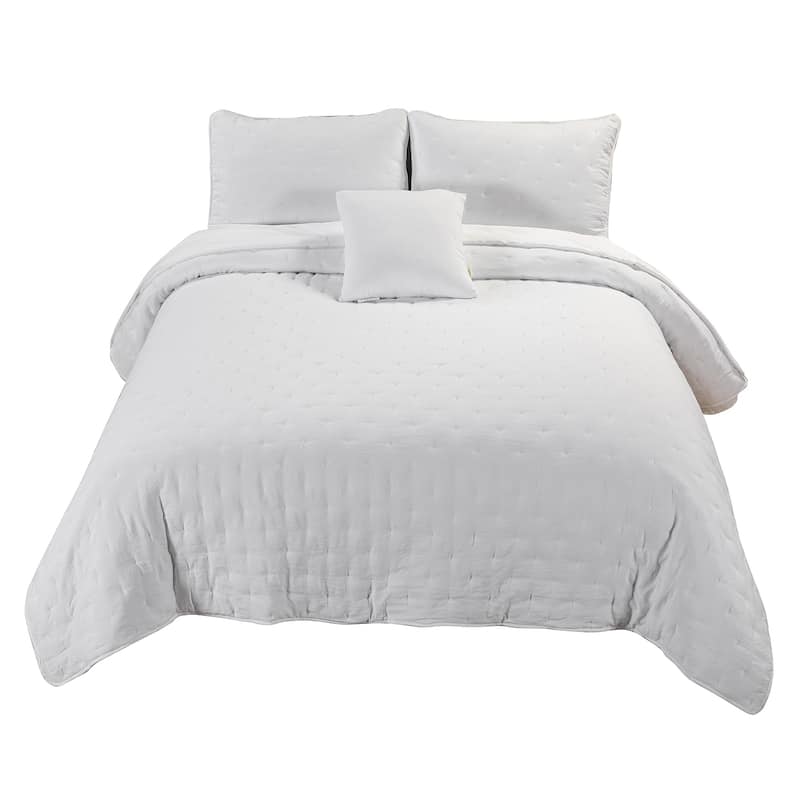 Emilie 4 Piece Crescent Stitch Quilt Set by HULALA HOME