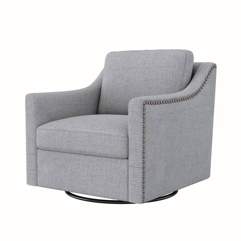 360 Degree Swivel Linen Armchair