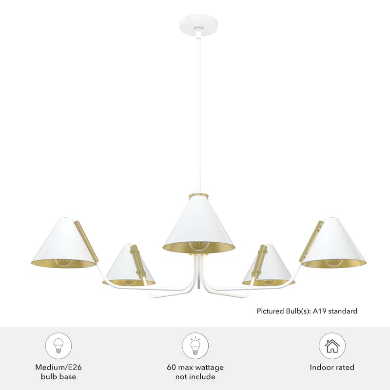 Hunter Grove Isle 5-Light Chandelier, Dining Room, Entry, Mid-Century Modern, Geometric