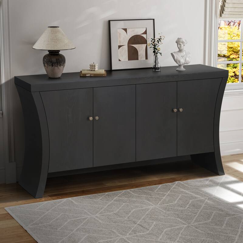 4-door Sideboard with sturdy wooden legs