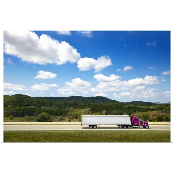 "Semi Truck on highway" Poster Print