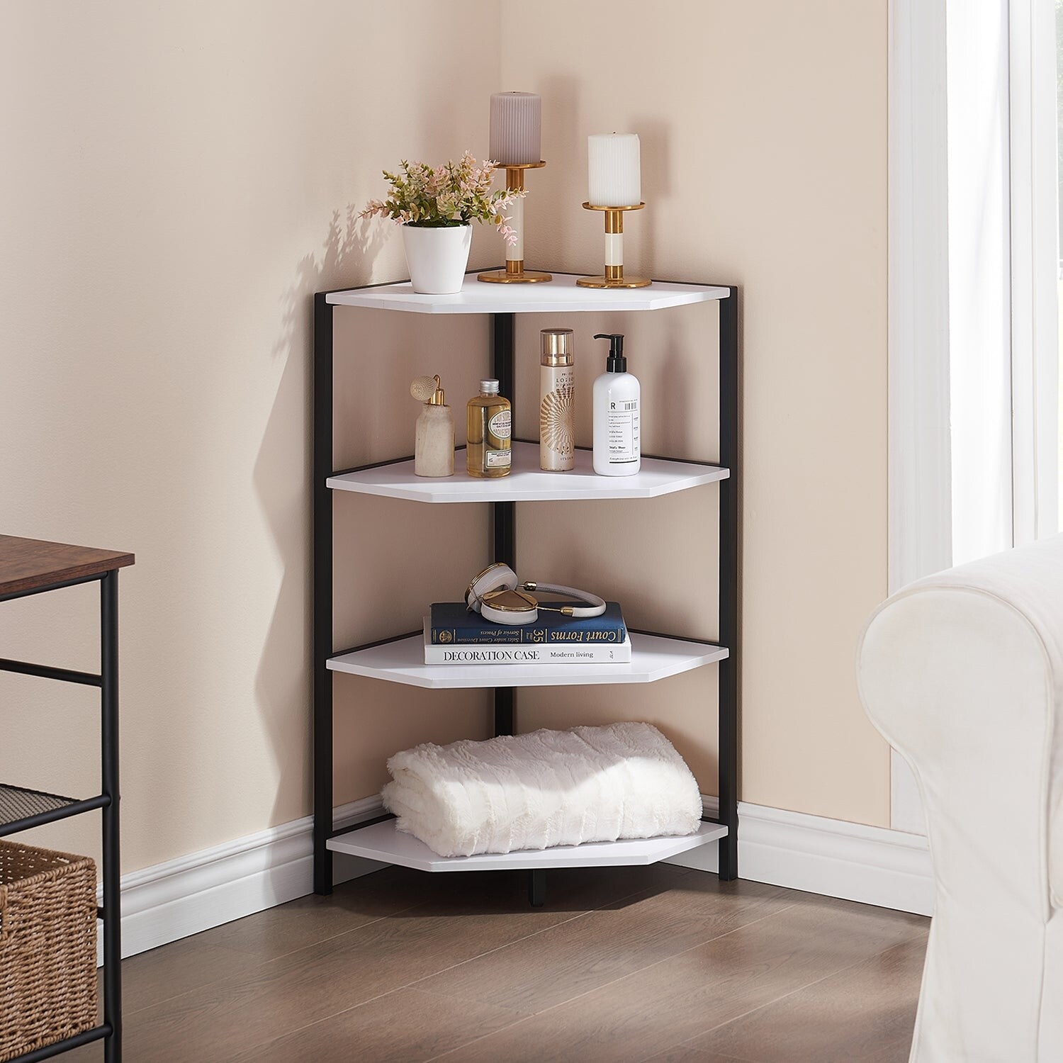 4 tier corner shop shelf