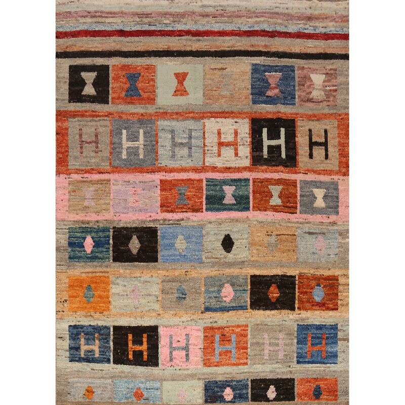 All-Over Geometric Moroccan Oriental Area Rug Hand-Knotted Wool Carpet - 8'5" x 9'11"