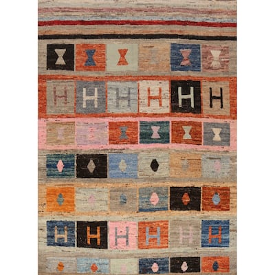 All-Over Geometric Moroccan Oriental Area Rug Hand-Knotted Wool Carpet - 8'5" x 9'11"
