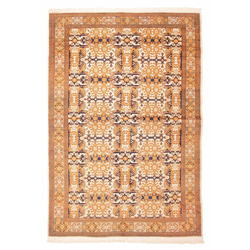 ECARPETGALLERY Hand-knotted Kayseri Vintage Light Orange Wool Rug - 5'5 x 8'5 - Light Orange - 5'5 x 8'5