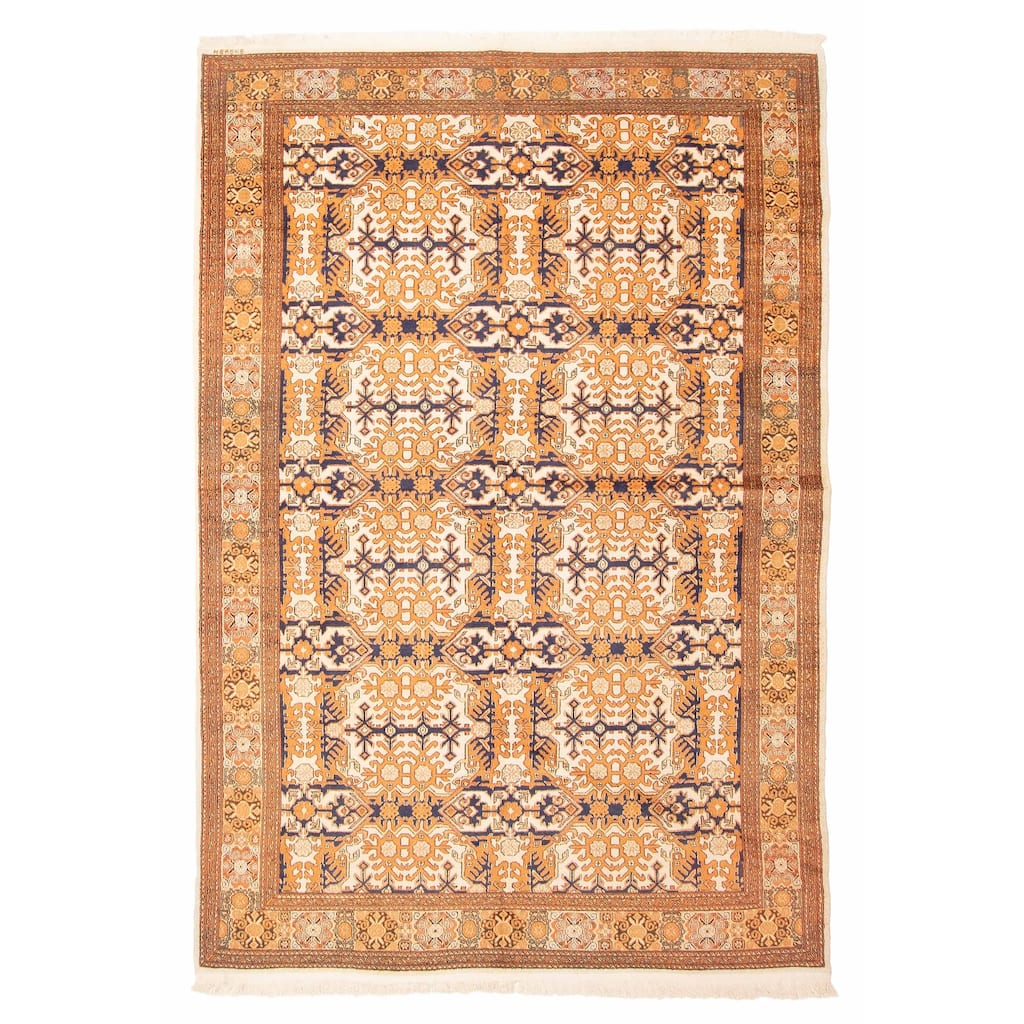 ECARPETGALLERY Hand-knotted Kayseri Vintage Light Orange Wool Rug - 5'5 x 8'5