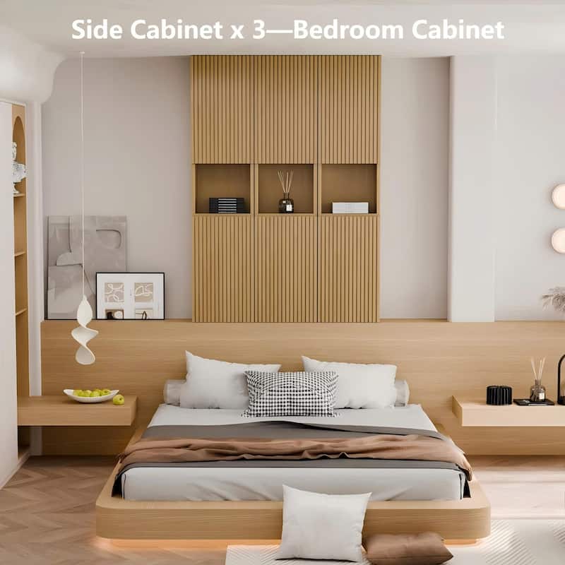 Modland 14"W x 59''H Wall Mounted Bathroom Cabinet - Narrow Waterproof Plywood, Corolla Oak for Over Toilet Storage