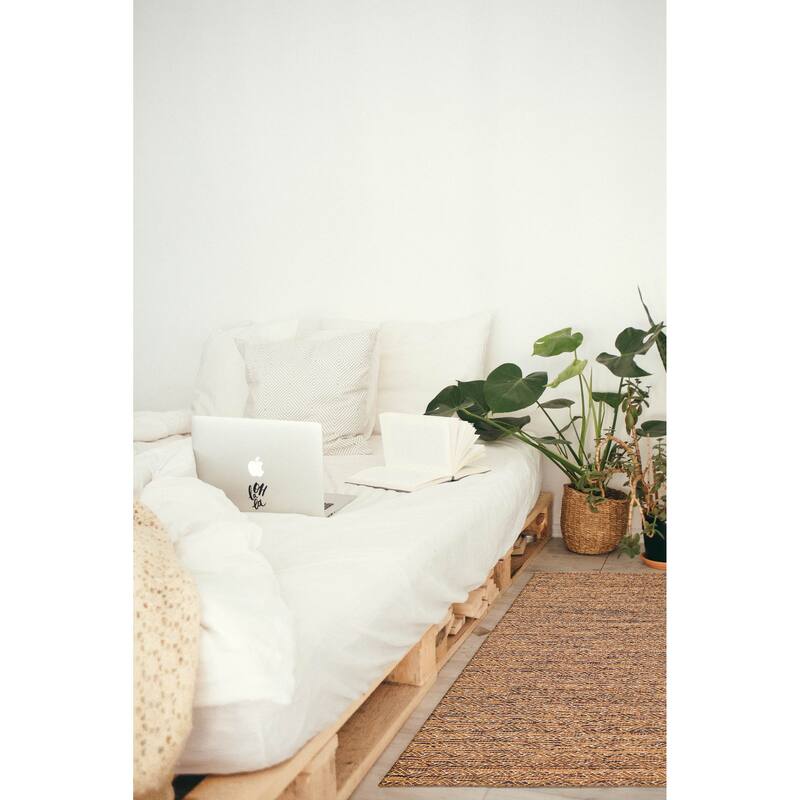 ECARPETGALLERY Braid weave Sienna Brown Wool Rug - 5'0 x 7'7