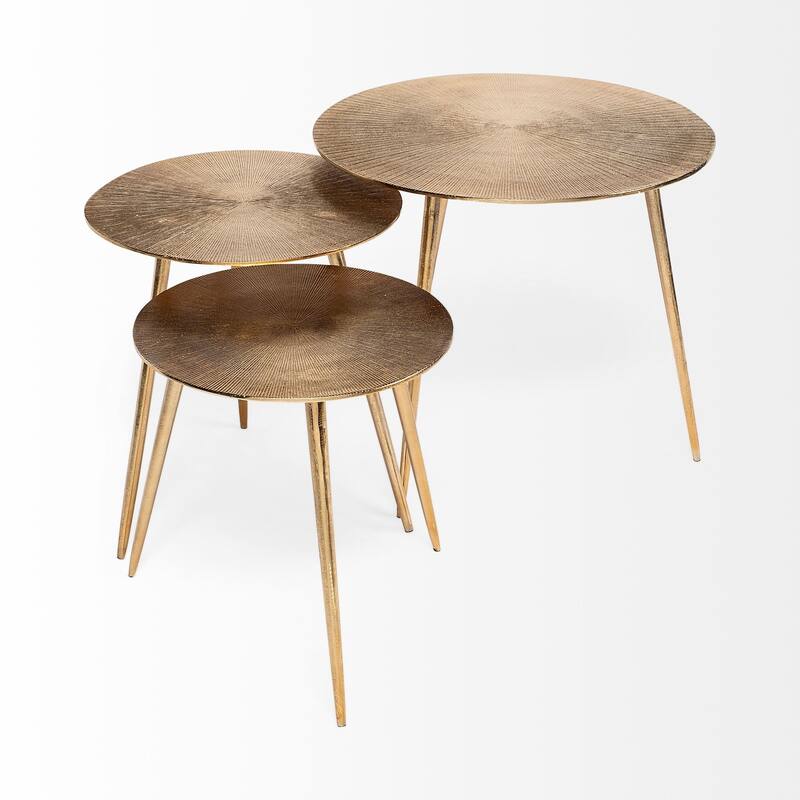 Reva Gold Cast Aluminum Round Accent Table