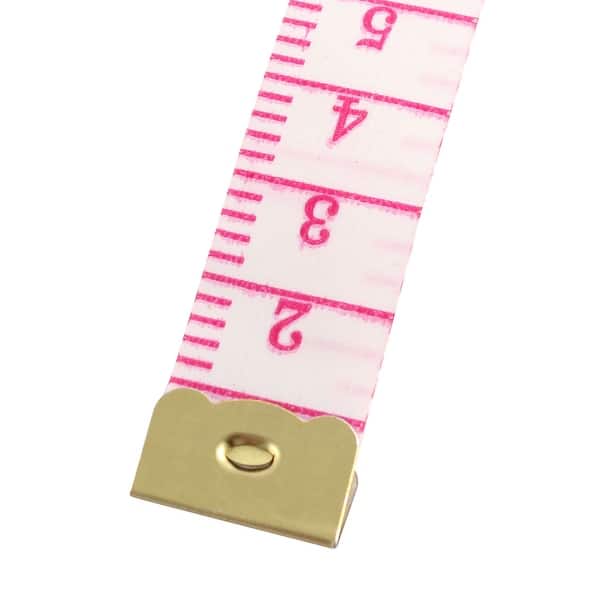 5' Sewing Tape Measure Fiberglass - U.S. and Metric - White with Red