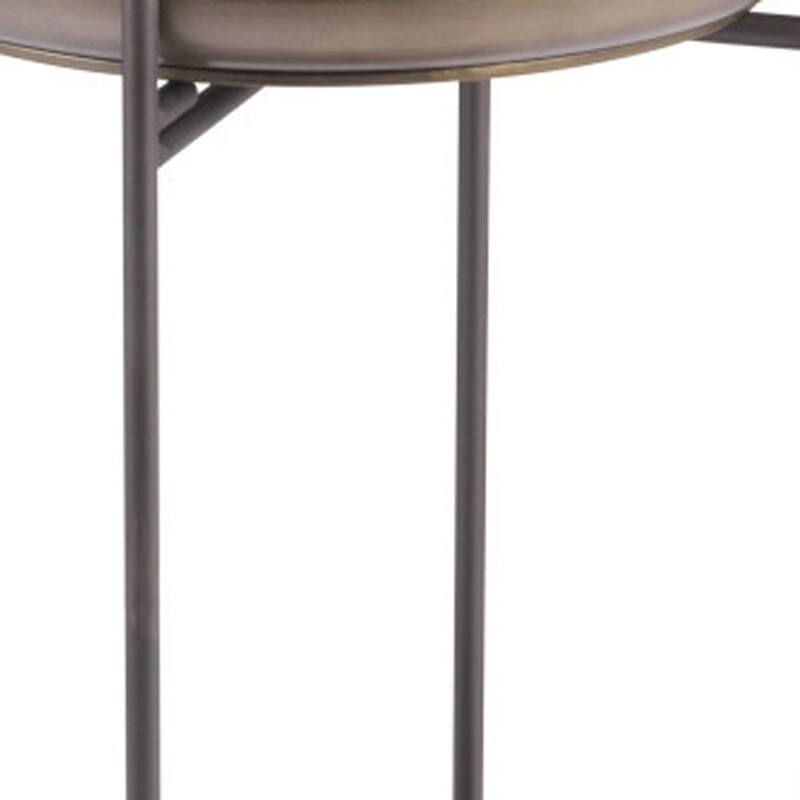 HomeRoots 32" Bronze Steel End Table