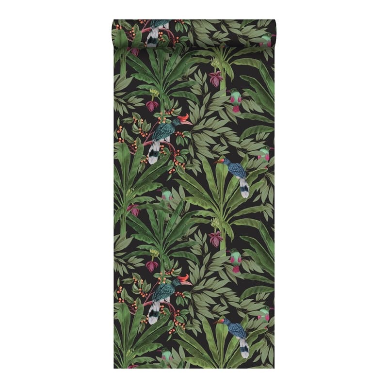 ESTA Home Carola Black Jungle Tropics Wallpaper - 20.9 x 396 x 0.025