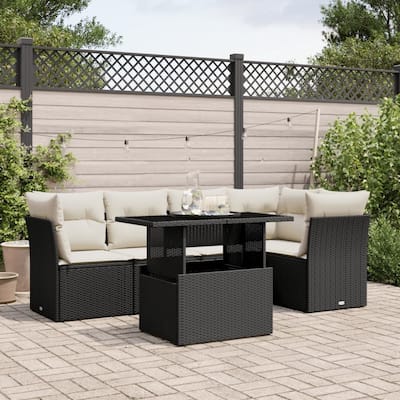 6-Piece Modular Outdoor Sofa Set - 21.7 x 39.4 x 28.7 in