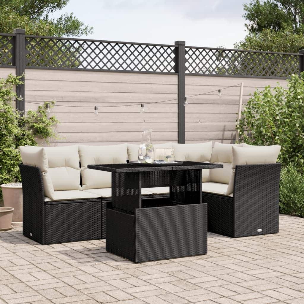 6-Piece Modular Outdoor Sofa Set - 21.7 x 39.4 x 28.7 in