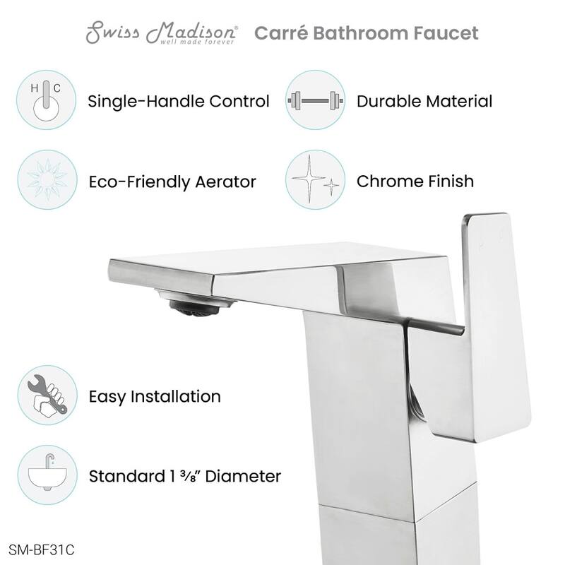 Carré 9 Single Handle Bathroom Faucet