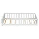 preview thumbnail 7 of 44, Twin size Floor Platform Bed with Built-in Book Storage Rack White