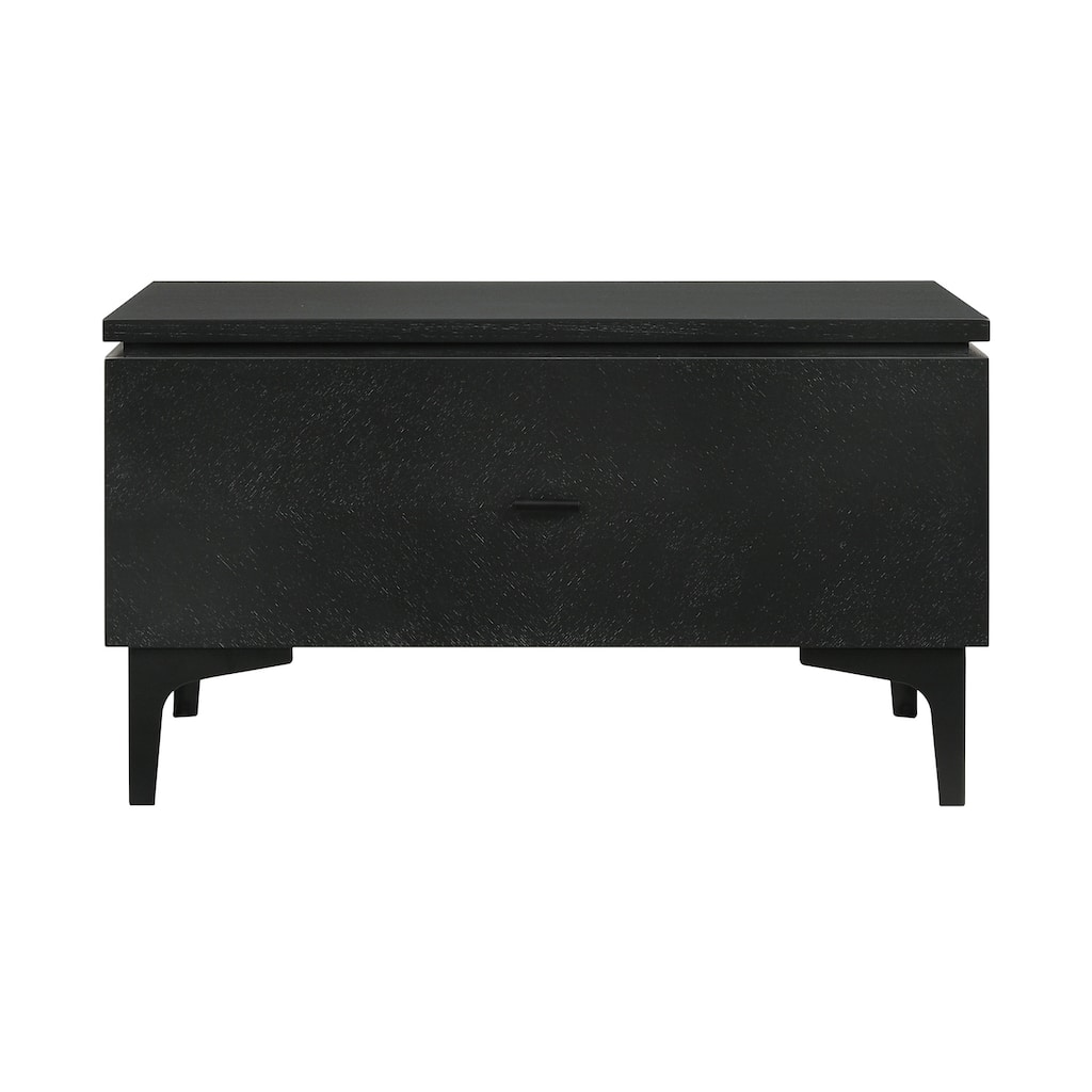 Modern Nightstand with Drawer & Metal Legs - Bedroom Side Table, 19"D x 28"W x 16"H