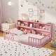 preview thumbnail 13 of 20, Costway Twin Size Montessori Floor Bed with Bookcase Storage Shelves &