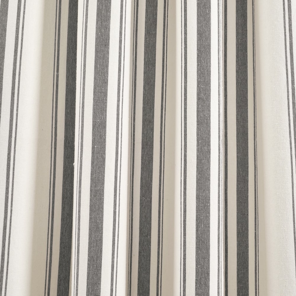 Lush Decor Farmhouse Stripe Yarn Dyed Cotton Window Curtain Panel Pair
