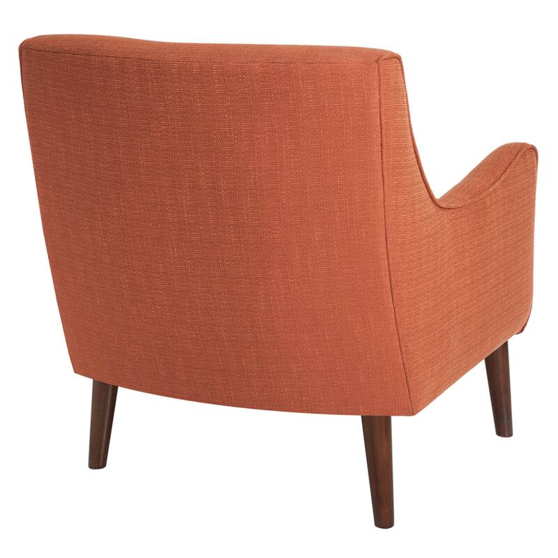 Roomfitters Mid-Century Accent Chair with Upholstered Seat, Solid Wood Legs & Cushion, Living Room Armchair, Burnt Orange