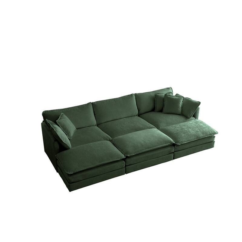 Modern Accent Chair with Ottoman, Living Room Club Chair Chenille Upholstered Armchair , Reading Chair for Bedroom