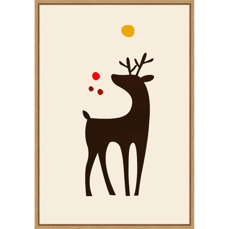 Rudolph Searching for His Nose by Eins Kubistika (23 x 33 in.), Framed Canvas Wall Art Print - Sylvie Natural