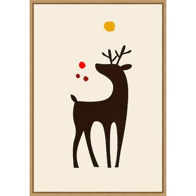 Rudolph Searching for His Nose by Eins Kubistika (23 x 33 in.), Framed Canvas Wall Art Print - Sylvie Natural