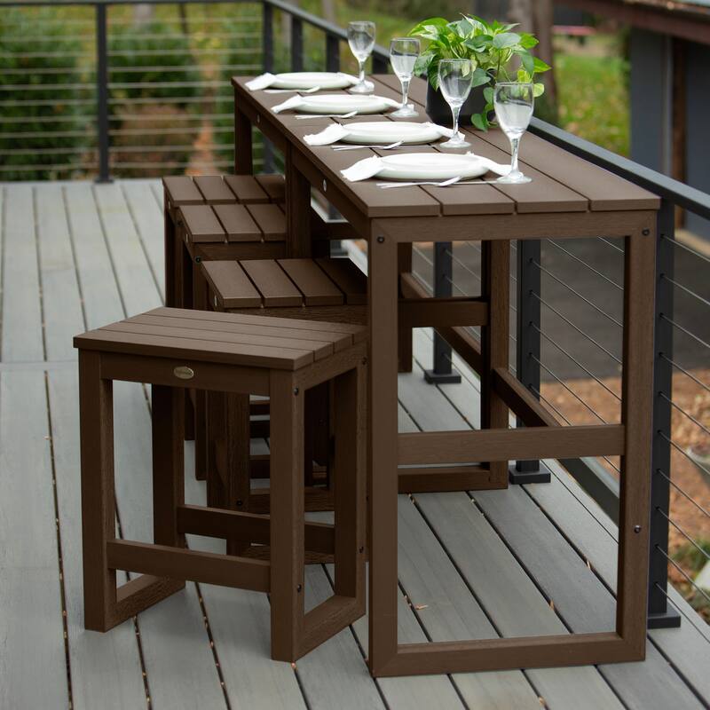 HIGHWOOD Monroe Modern Counter Height Balcony Stool/Table 6-Piece Set - N/A