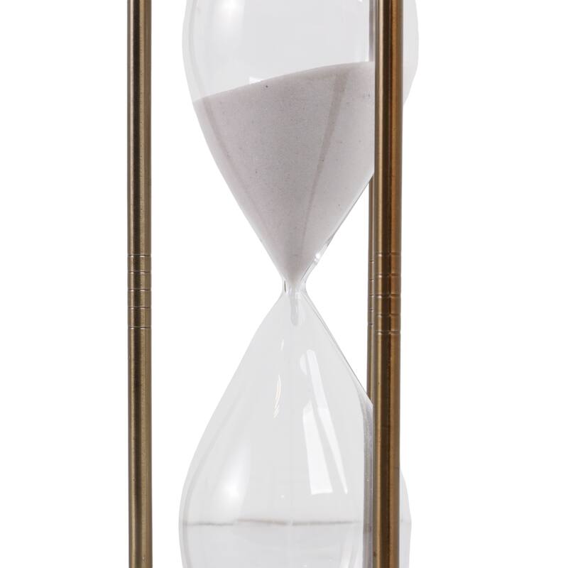 Metal Aluminum Hourglass Decorative Object Modern Contemporary Display - 5" x 5" x 11"