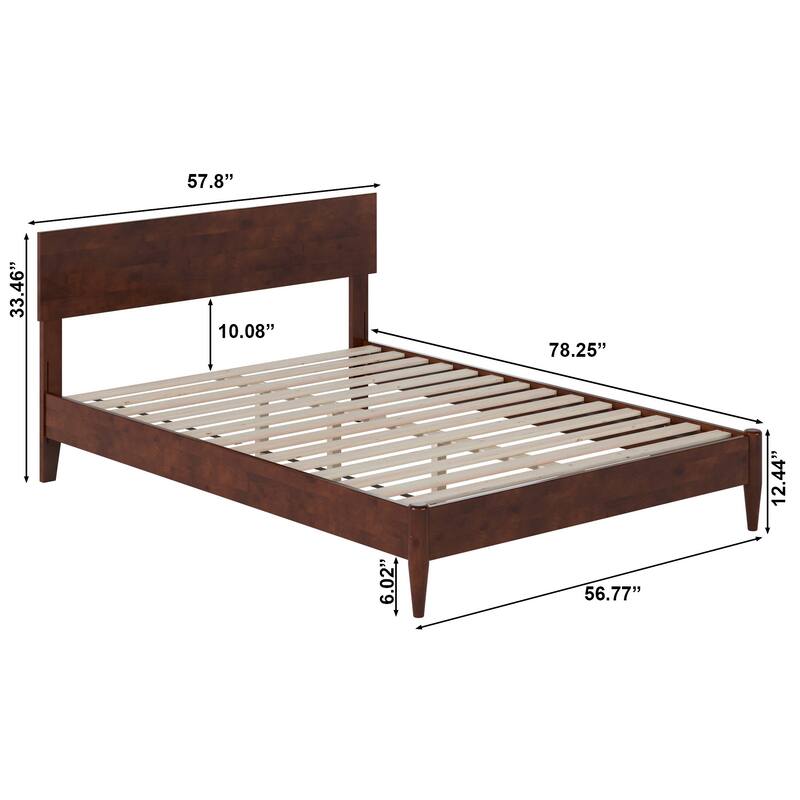Aria Solid Wood Modern Low Profile Platform Bed