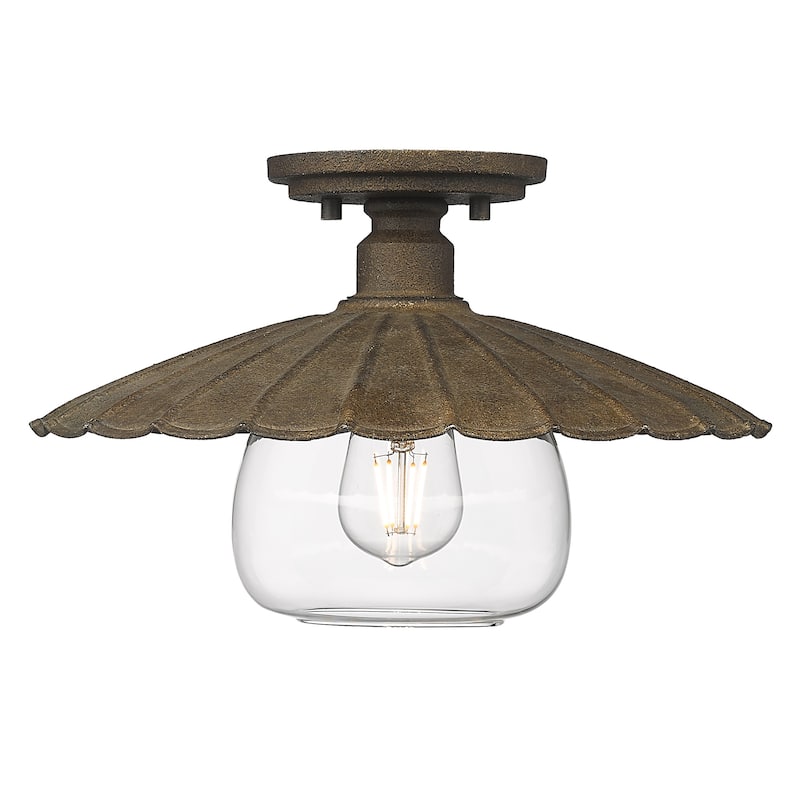 Wry Lighting Clemence 1-light Flush Mount in Dark Rust - Dark Rust