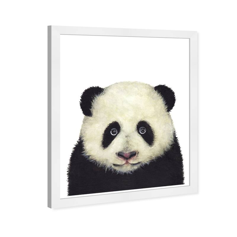 Olivia's Easel 'Cute Baby Panda'Kids Wall Art Framed Print Black,White