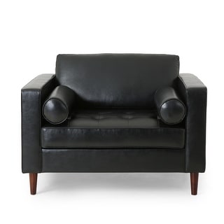Malinta Contemporary Faux Leather Tufted Club Chair by Christopher Knight Home