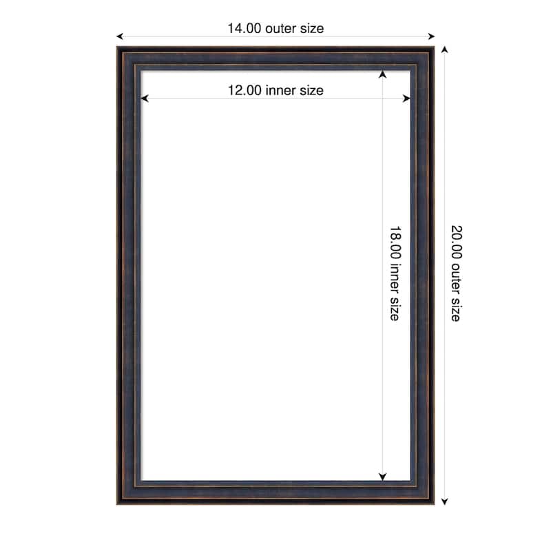 Amanti Art Dark Bronze Scoop Framed Dry Erase Magnetic Board - 14 x 20 in