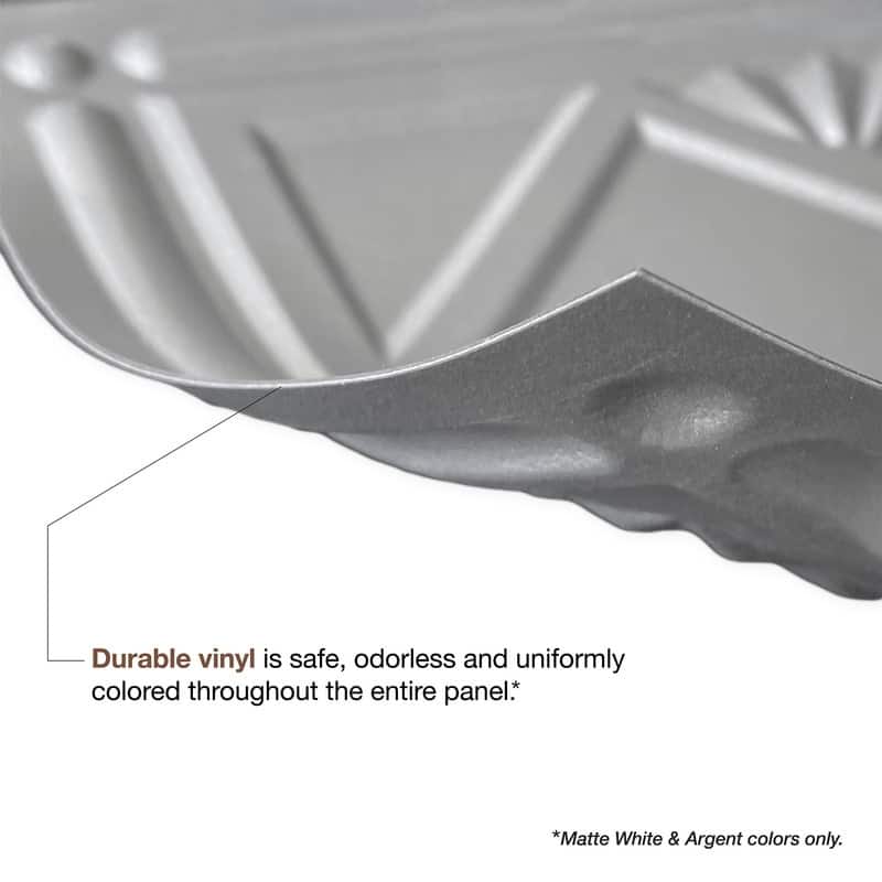 FASÄDE Dunes Decorative Vinyl 2ft x 2ft Lay in Ceiling Panel in Argent Silver (5 Pack)