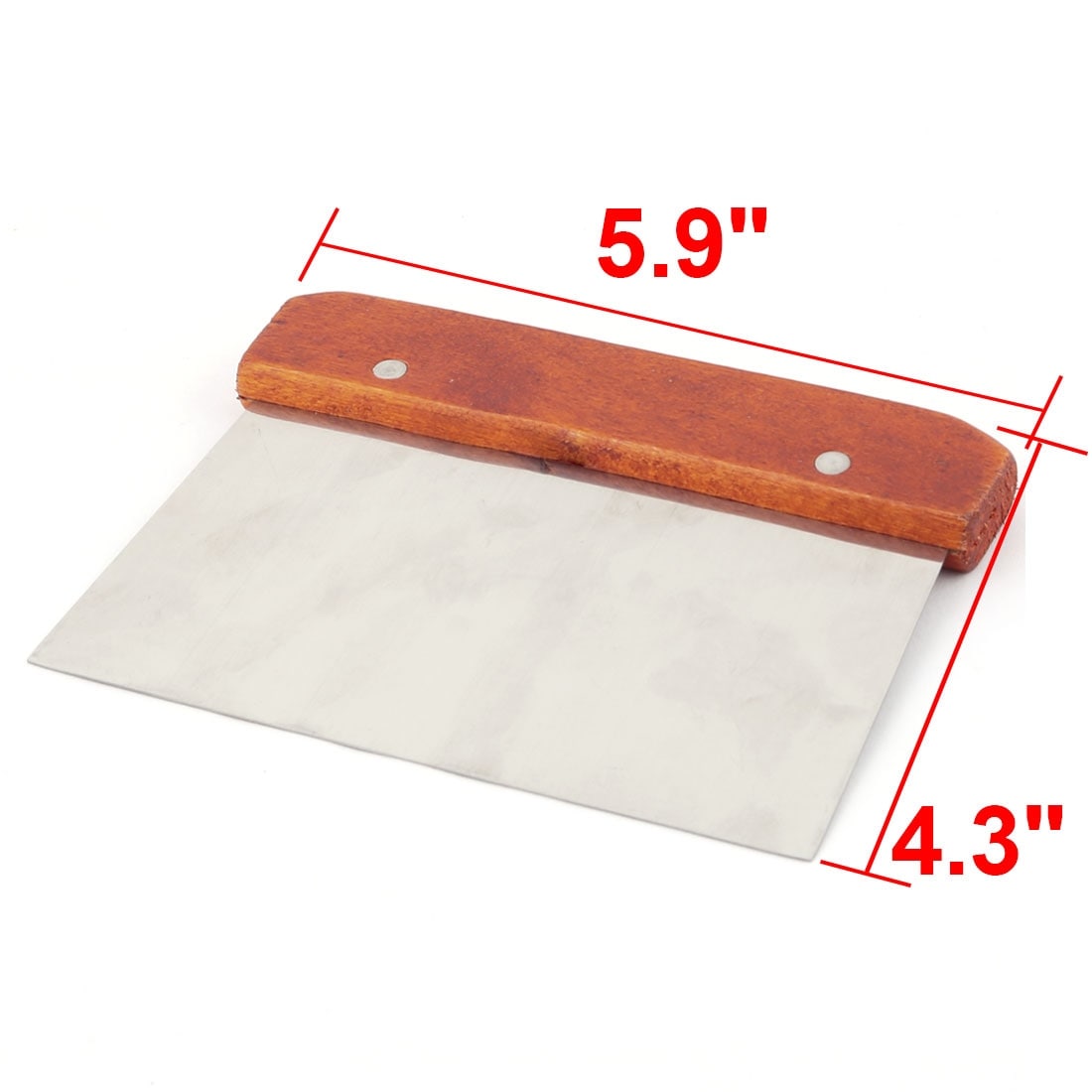 Bench Scraper 4X6 Inch, Stainless Steel with Wood Handle