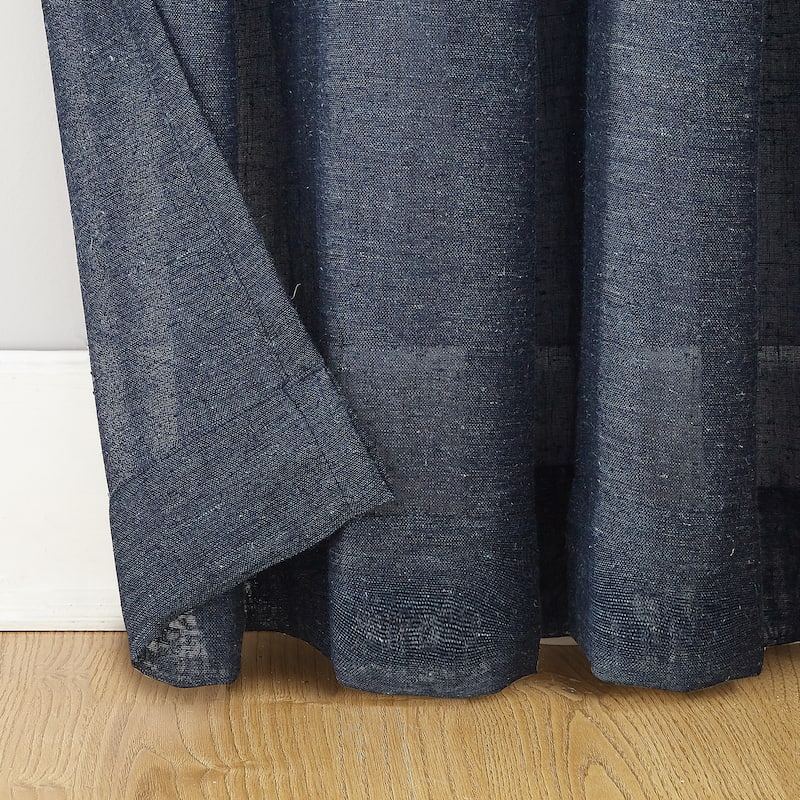 Archaeo Slub Textured Linen Blend Grommet Top Curtain, Single Panel