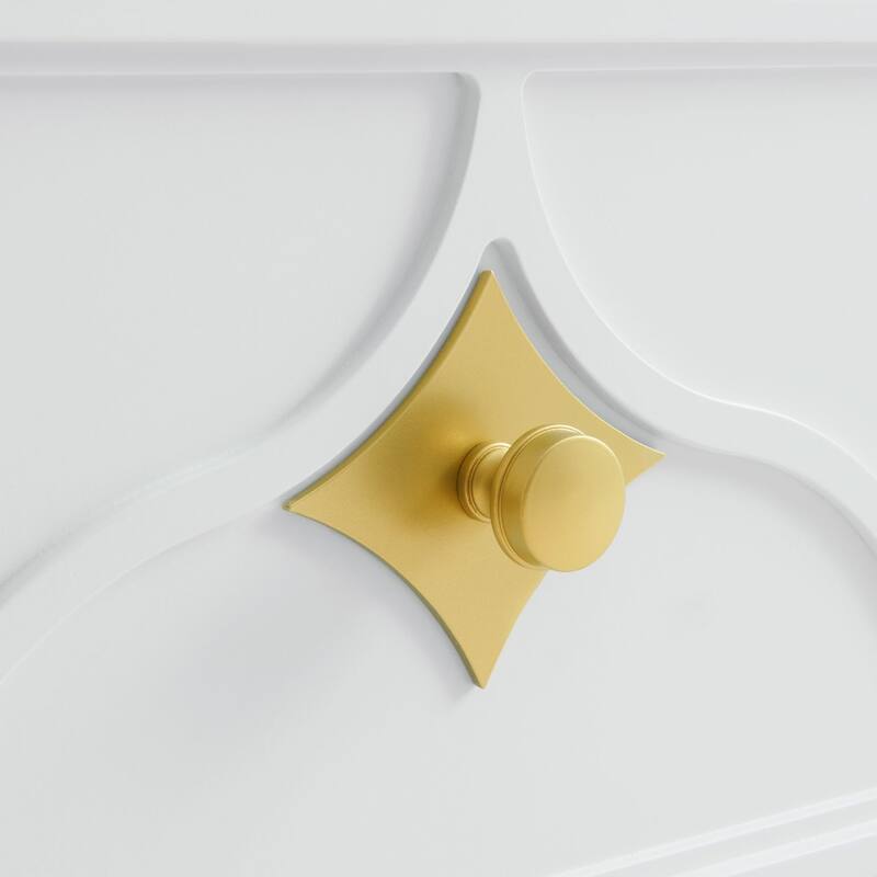 Emma 5 Drawer Chest in White and Gold by Martin Svensson Home