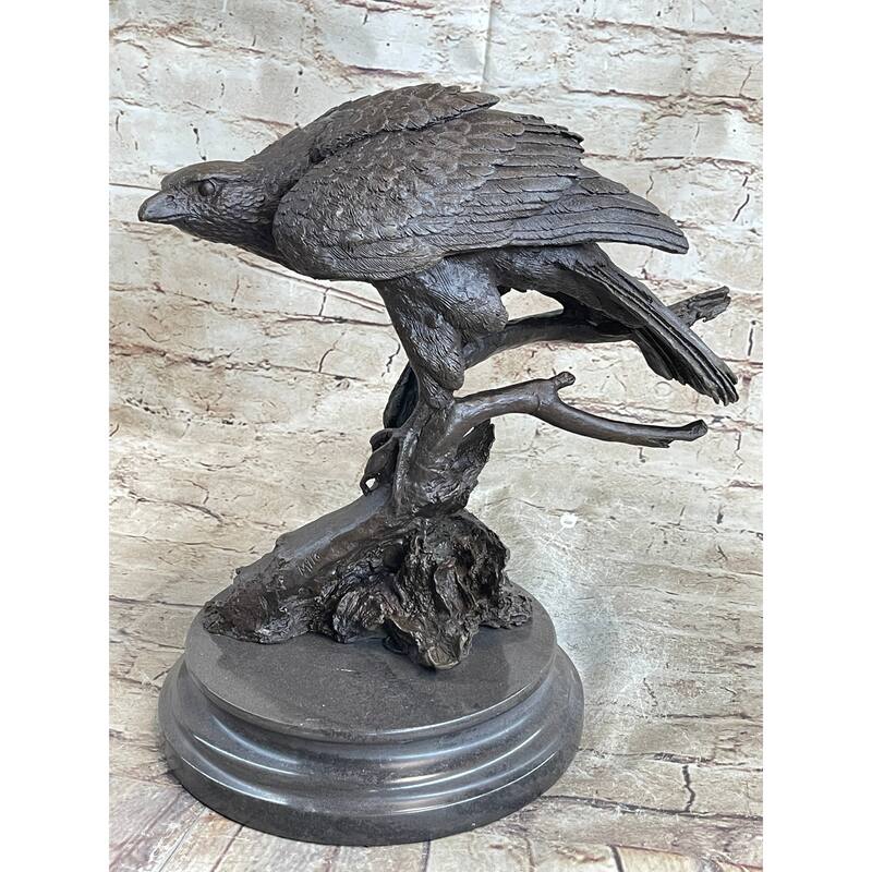 Handmade 100 Percent Real Bronze Statue American Bald Eagle Figure Sculpture Figurine