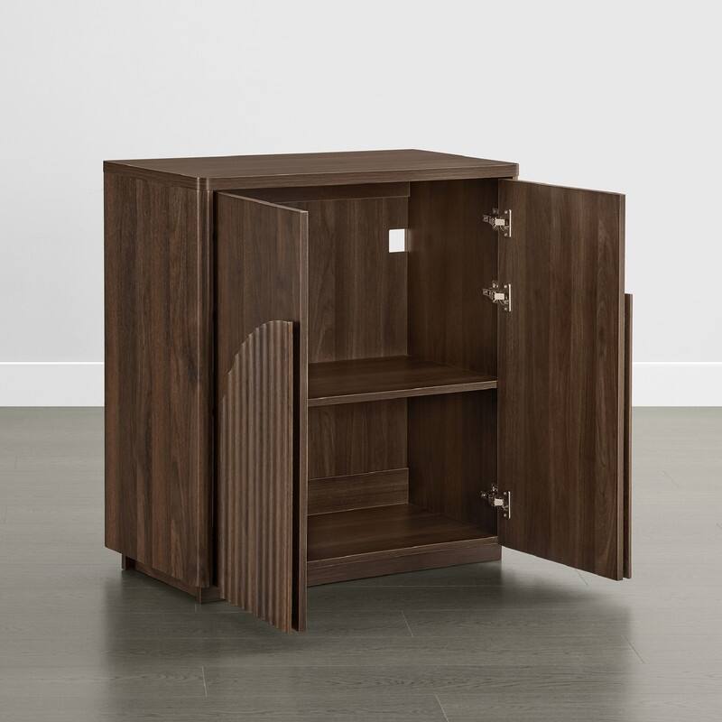 Spruce & Spring Modern Sideboard Buffet Cabinet with Wave Design